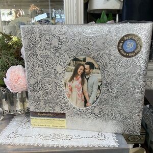 Recollections 50 page Silver white embossed large photo scrapbook album new